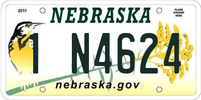 NE license plate 1N4624