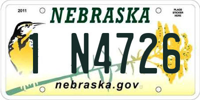 NE license plate 1N4726