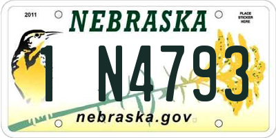 NE license plate 1N4793