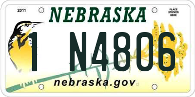 NE license plate 1N4806