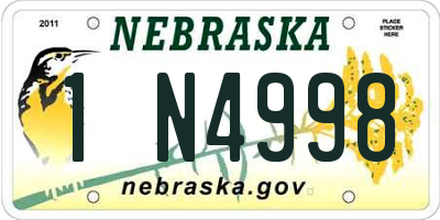 NE license plate 1N4998