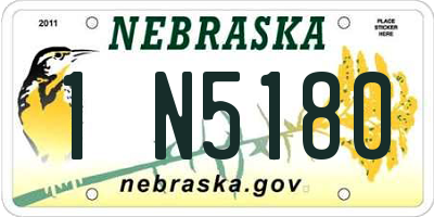 NE license plate 1N5180