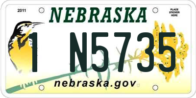 NE license plate 1N5735