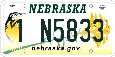 NE license plate 1N5833