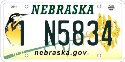 NE license plate 1N5834