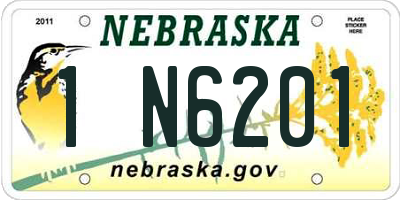 NE license plate 1N6201