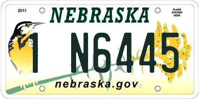 NE license plate 1N6445