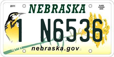 NE license plate 1N6536