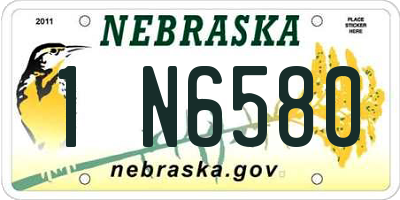 NE license plate 1N6580