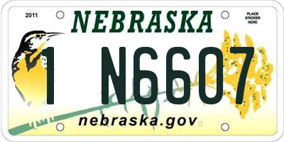 NE license plate 1N6607