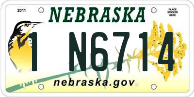 NE license plate 1N6714