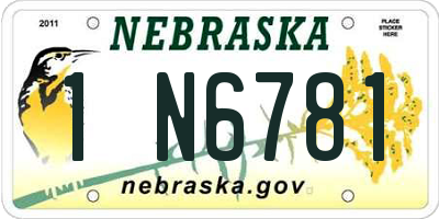 NE license plate 1N6781