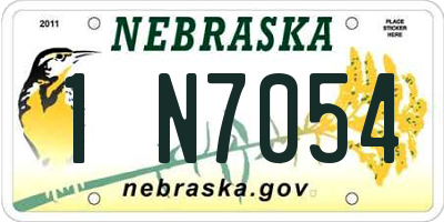 NE license plate 1N7054