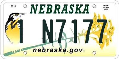 NE license plate 1N7177