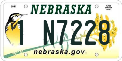 NE license plate 1N7228