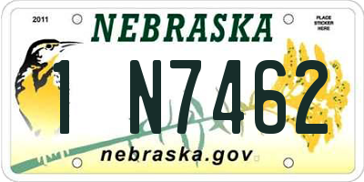 NE license plate 1N7462