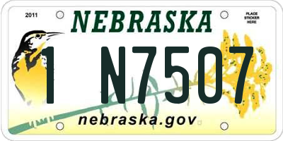 NE license plate 1N7507