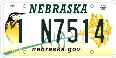NE license plate 1N7514