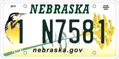 NE license plate 1N7581