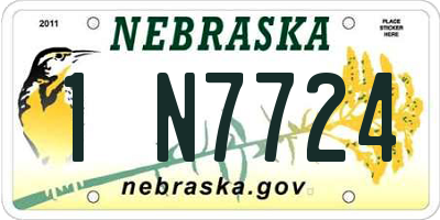 NE license plate 1N7724