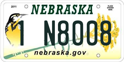NE license plate 1N8008