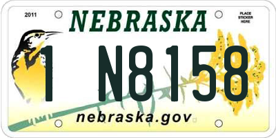 NE license plate 1N8158