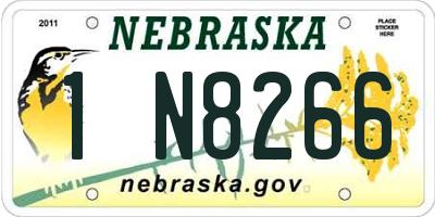 NE license plate 1N8266