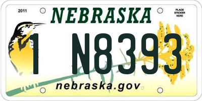 NE license plate 1N8393