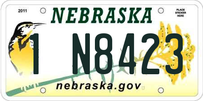 NE license plate 1N8423
