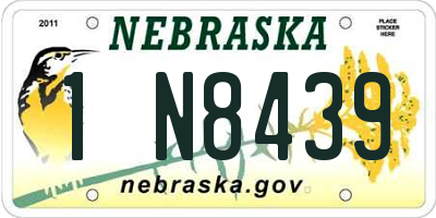 NE license plate 1N8439