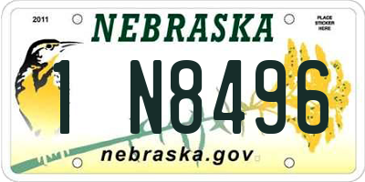 NE license plate 1N8496