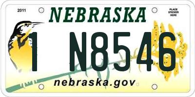 NE license plate 1N8546