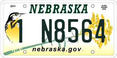 NE license plate 1N8564
