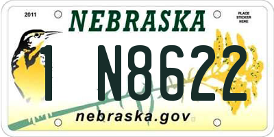 NE license plate 1N8622