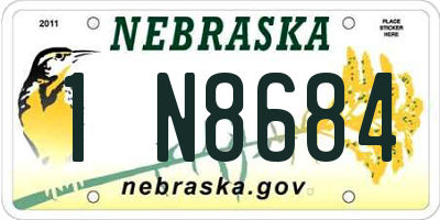 NE license plate 1N8684