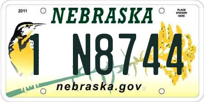 NE license plate 1N8744