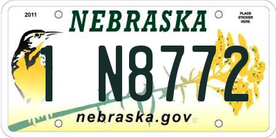 NE license plate 1N8772