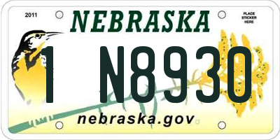 NE license plate 1N8930