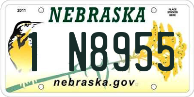 NE license plate 1N8955