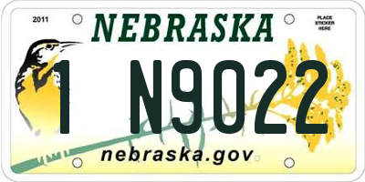 NE license plate 1N9022