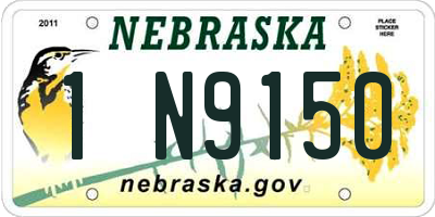 NE license plate 1N9150