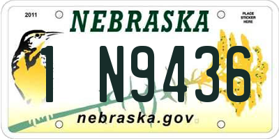 NE license plate 1N9436