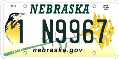 NE license plate 1N9967