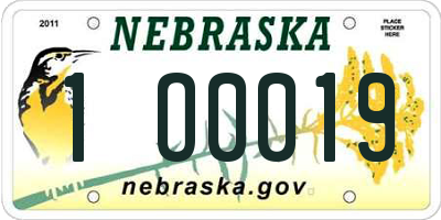 NE license plate 1O0019