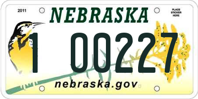 NE license plate 1O0227