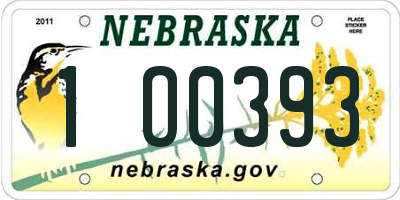 NE license plate 1O0393