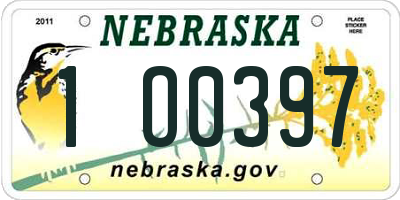 NE license plate 1O0397