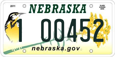NE license plate 1O0452