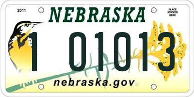NE license plate 1O1013