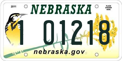 NE license plate 1O1218